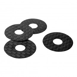 1up Racing Carbon Fiber Body Washers - Adhesive Backed - 1/8 On-Road - 4 Pack