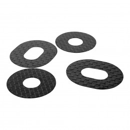 1up Racing Carbon Fiber Body Washers - Adhesive Backed - 1/8 Off-Road - 4 Pack